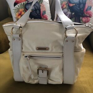 Michael Kors Ivory Shoulder Bag with Gold Details